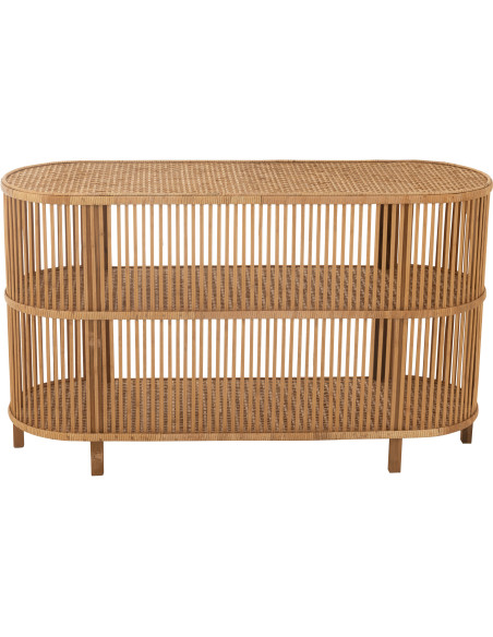Console vintage Ovale 2 étagères en Rotin Bambou Naturel Tressé Exo - 4