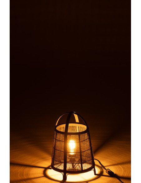 Lampe à poser japonaise Hauteur 35 cm en Coton Bambou Noir Rya - 3