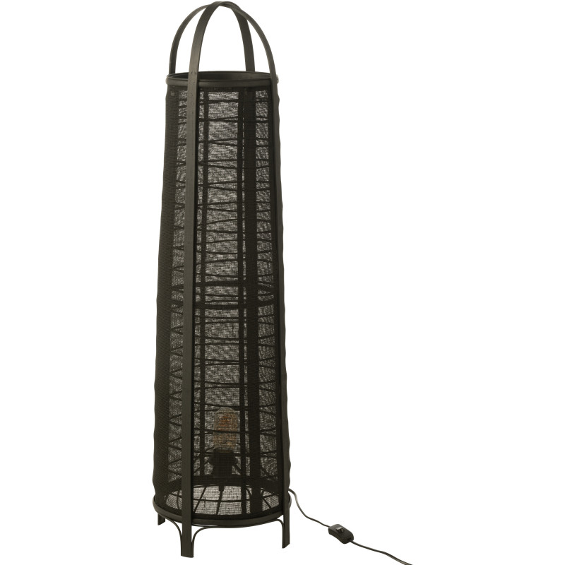 Lampadaire japonais Hauteur 100 cm en Coton Bambou Noir Don - 3