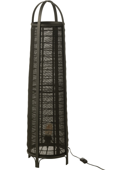 Lampadaire japonais Hauteur 100 cm en Coton Bambou Noir Don - 3