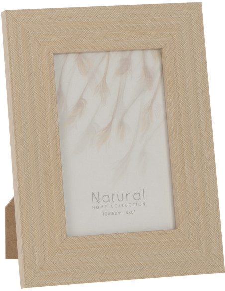 Cadre photo Ariette en Polystyrène Beige clair Motif tissé pour photo 10x15 - 1