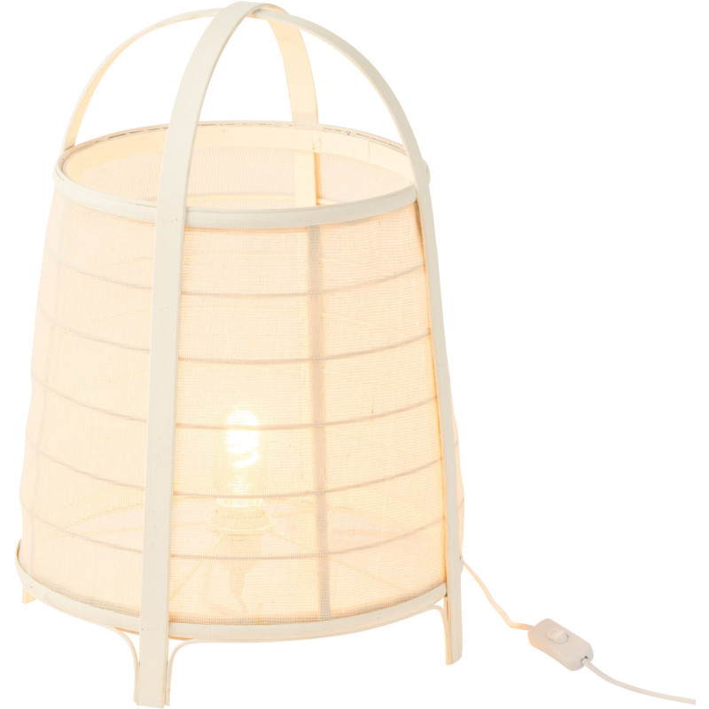 Lampe à poser japonaise Hauteur 52 cm en Coton Bambou Blanc Rya - 1