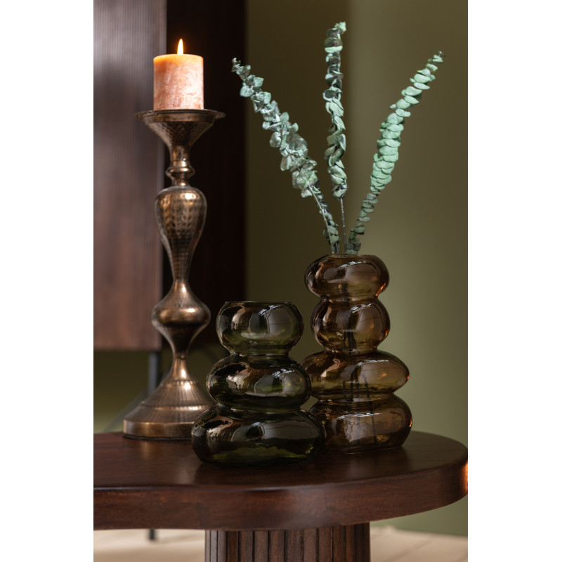 Porte bougie vintage XXL en Métal Marron Yuron (Lot de 2) - 2