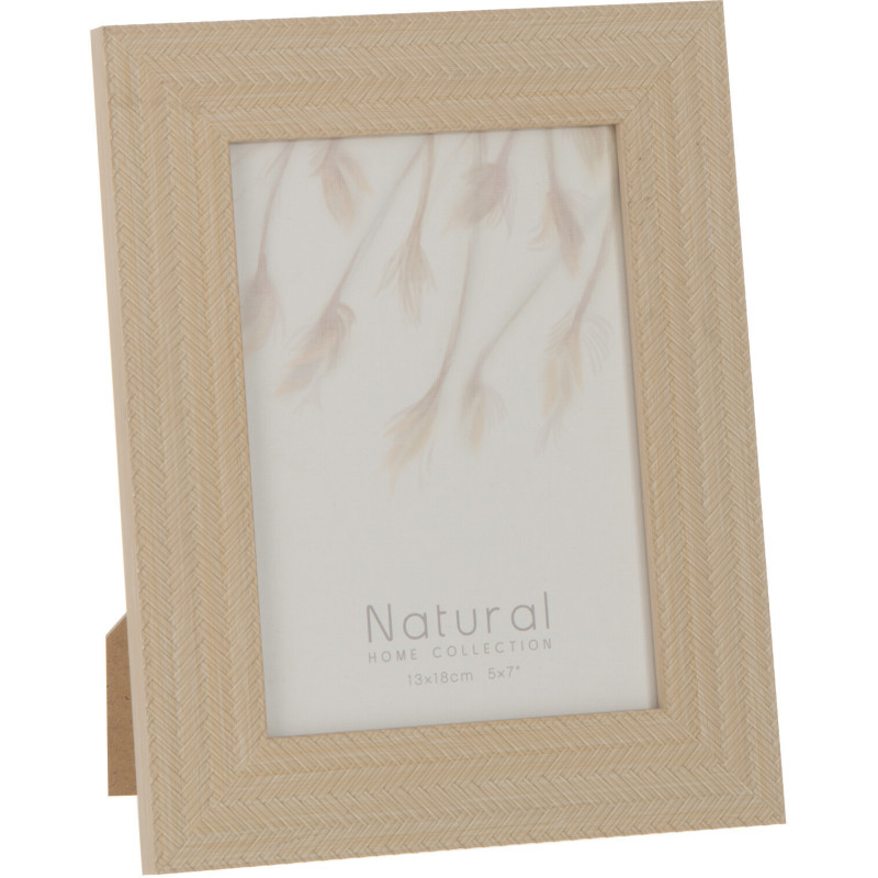 Cadre photo Ariette en Polystyrène Beige clair Motif tissé pour photo 13x18 - 1