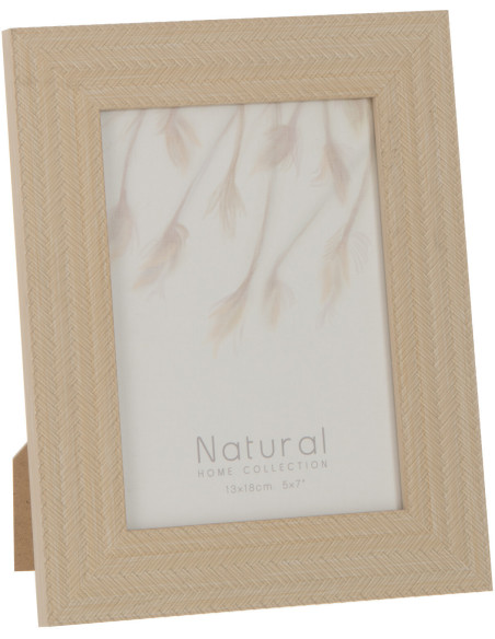 Cadre photo Ariette en Polystyrène Beige clair Motif tissé pour photo 13x18 - 1