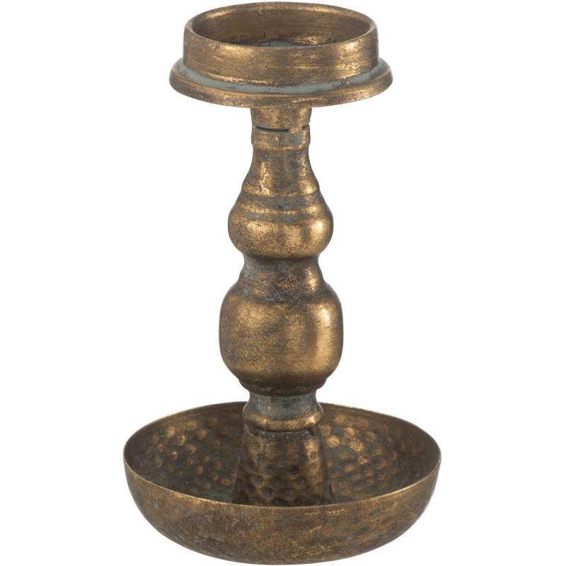Bougeoir style vintage Hauteur 19 cm en Métal Doré Vieilli Sylmar - 1