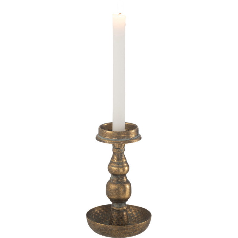 Bougeoir style vintage Hauteur 19 cm en Métal Doré Vieilli Sylmar - 3