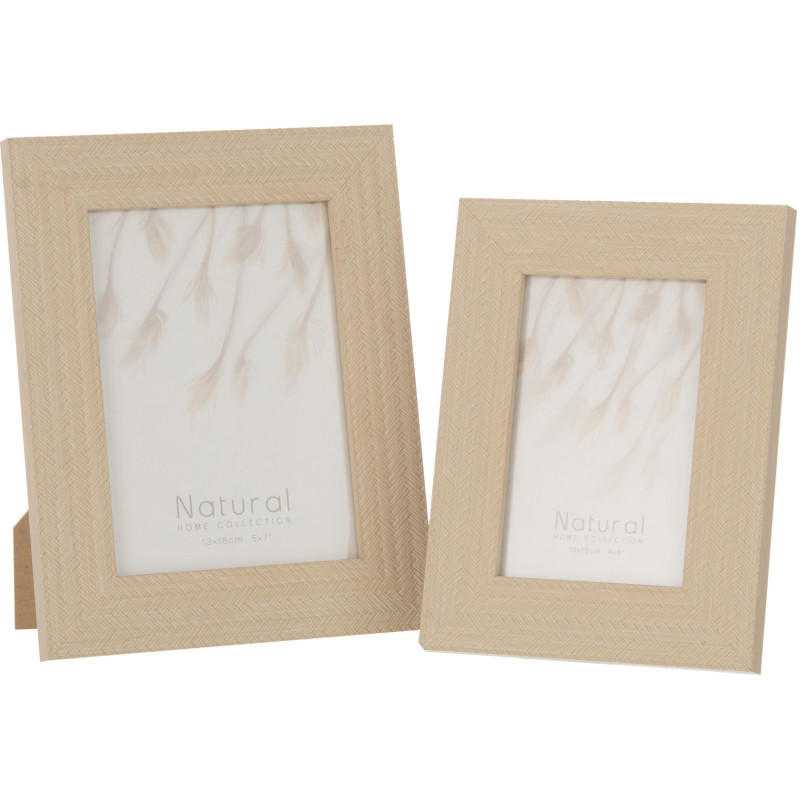 Cadre photo Ariette en Polystyrène Beige clair Motif tissé pour photo 13x18 - 3