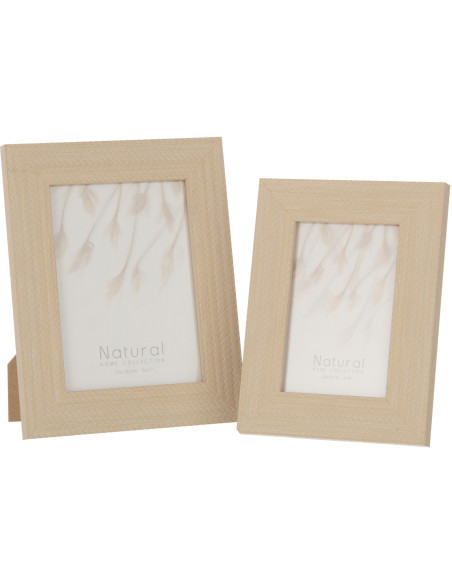 Cadre photo Ariette en Polystyrène Beige clair Motif tissé pour photo 13x18 - 3