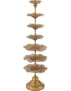 Porte bougie original XXL Arbre Hauteur 79 cm en Métal Doré Torgon - 1