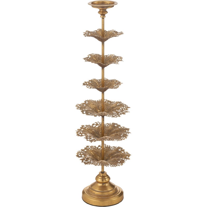 Porte bougie original XXL Arbre Hauteur 79 cm en Métal Doré Torgon - 1