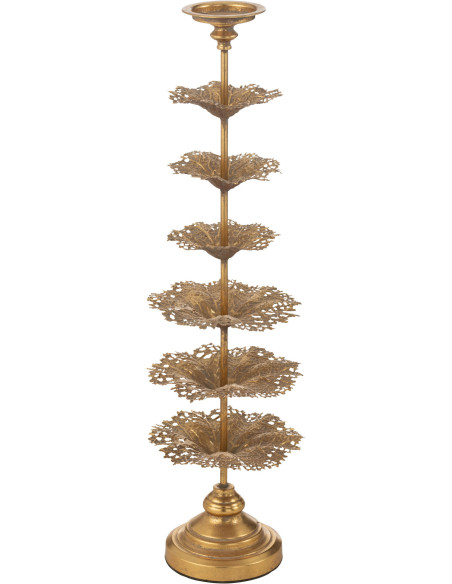Porte bougie original XXL Arbre Hauteur 79 cm en Métal Doré Torgon - 1