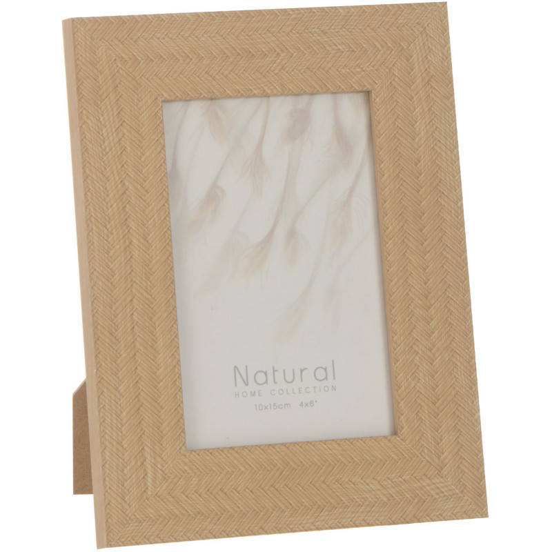 Cadre photo Ariette en Polystyrène Beige foncé Motif tissé pour photo 10x15 - 1