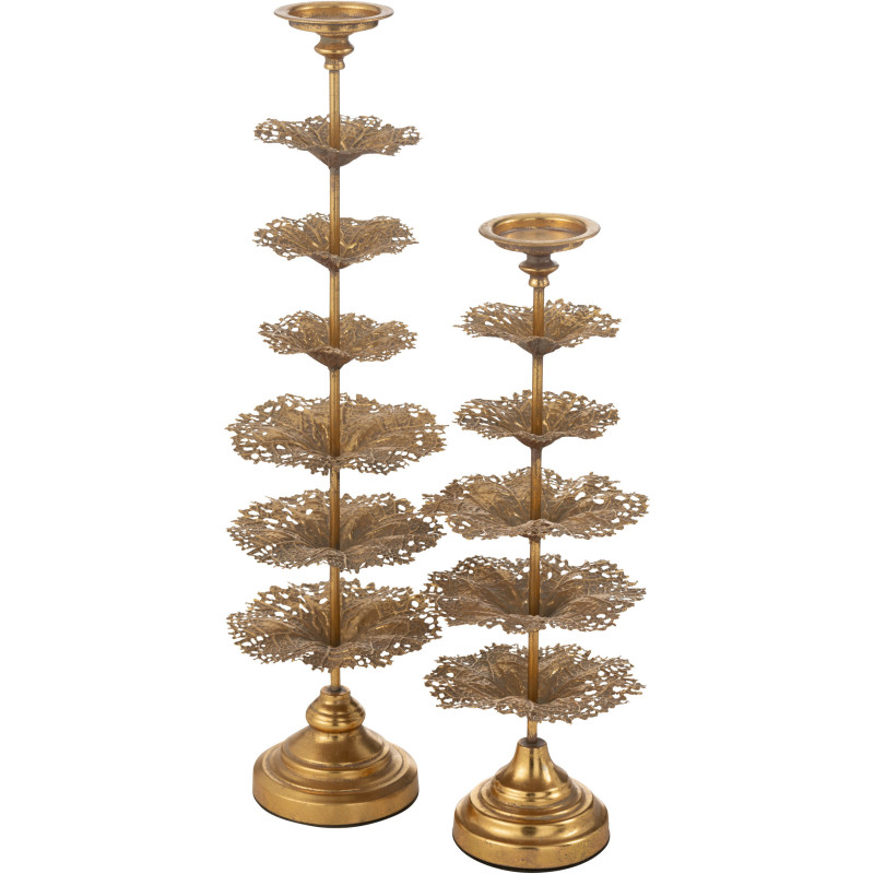 Porte bougie original XXL Arbre Hauteur 79 cm en Métal Doré Torgon - 4