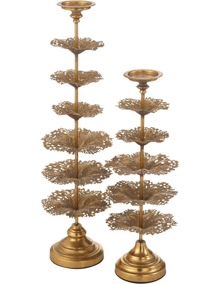 Porte bougie original XXL Arbre Hauteur 79 cm en Métal Doré Torgon - 4