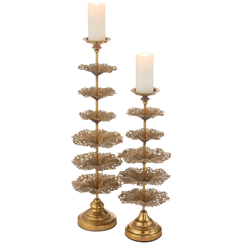 Porte bougie original XXL Arbre Hauteur 79 cm en Métal Doré Torgon - 5