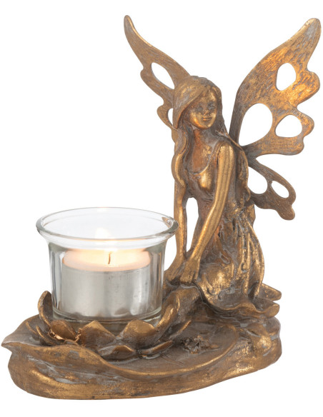 Photophore original Fée Hauteur 16 cm en Métal Doré Vidia - 3