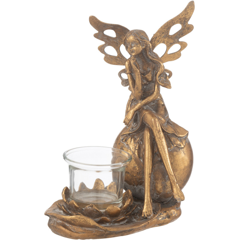 Photophore original Fée Hauteur 20 cm en Métal Doré Vidia - 1