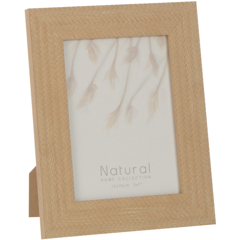 Cadre photo Ariette en Polystyrène Beige foncé Motif tissé pour photo 13x18 - 1
