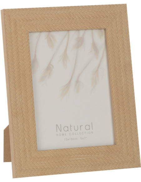 Cadre photo Ariette en Polystyrène Beige foncé Motif tissé pour photo 13x18 - 1