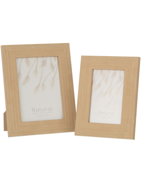 Cadre photo Ariette en Polystyrène Beige foncé Motif tissé pour photo 13x18 - 3