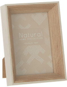 Cadre photo Profond Boxéa en Bois Crème pour photo 10x15 - 1