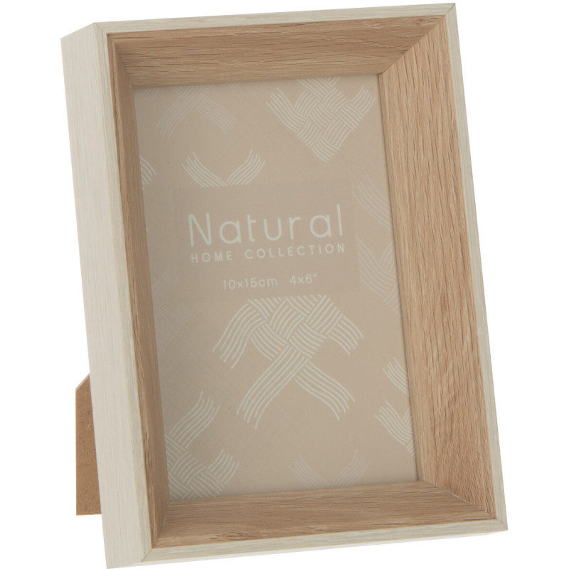 Cadre photo Profond Boxéa en Bois Crème pour photo 10x15 - 1