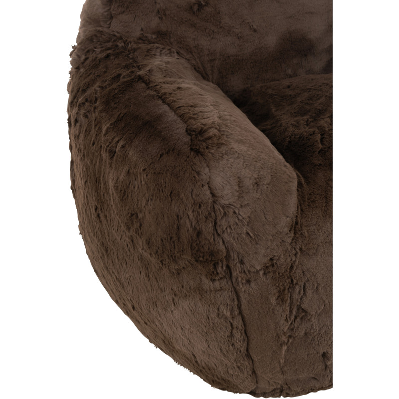 Fauteuil original poils long en Tissu Marron Cutie - 5