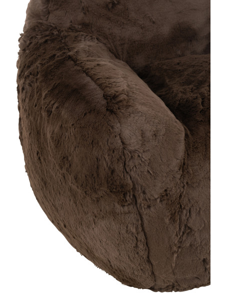 Fauteuil original poils long en Tissu Marron Cutie - 5