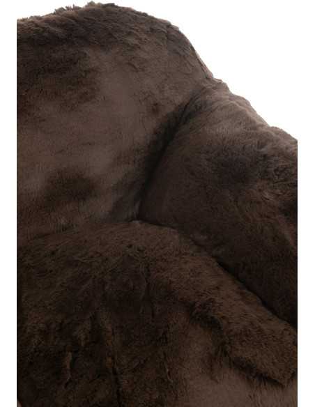 Fauteuil original poils long en Tissu Marron Cutie - 6