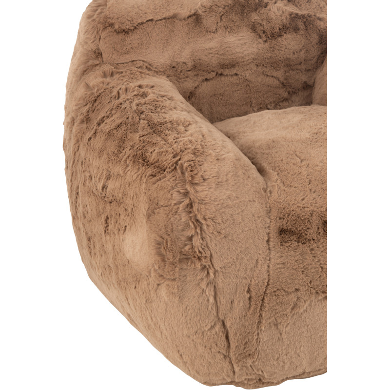 Fauteuil original poils long en Tissu Taupe Cutie - 5