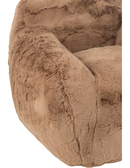 Fauteuil original poils long en Tissu Taupe Cutie - 5