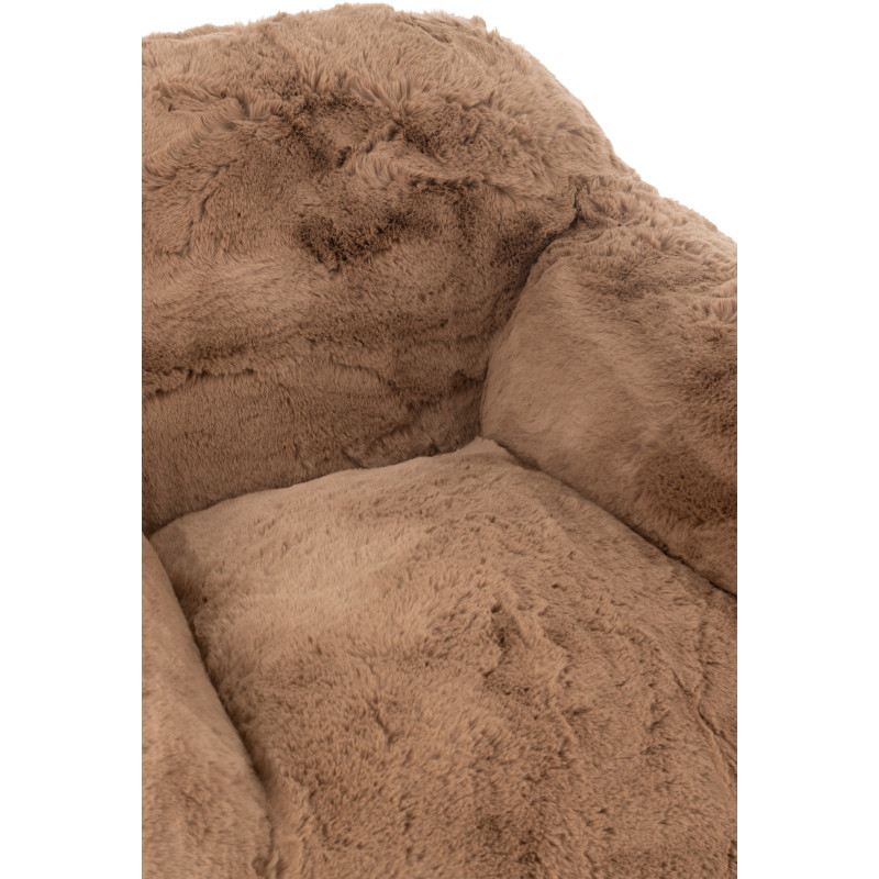 Fauteuil original poils long en Tissu Taupe Cutie - 6
