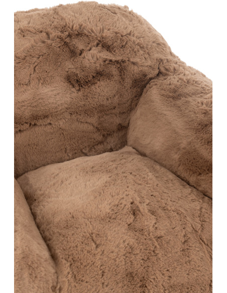 Fauteuil original poils long en Tissu Taupe Cutie - 6