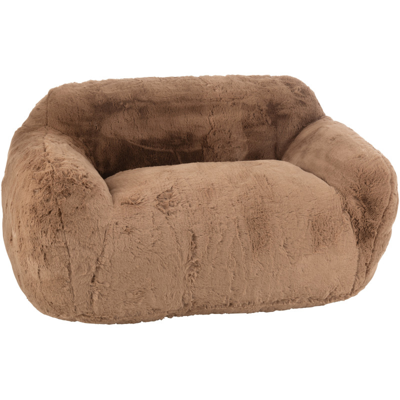 Canapé original poils longs 2 places en Tissu Taupe Cutie - 1