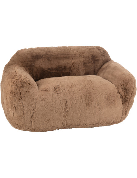 Canapé original poils longs 2 places en Tissu Taupe Cutie - 1
