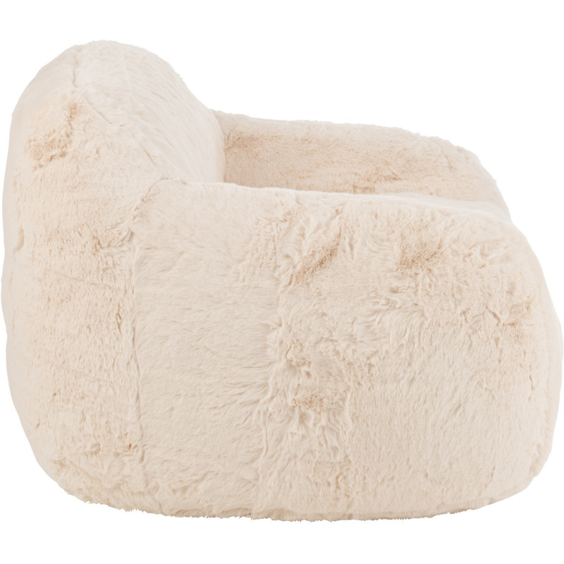 Fauteuil original poils long en Tissu Blanc crème Cutie J-Line - 4