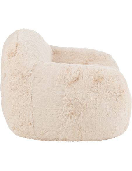 Fauteuil original poils long en Tissu Blanc crème Cutie J-Line - 4