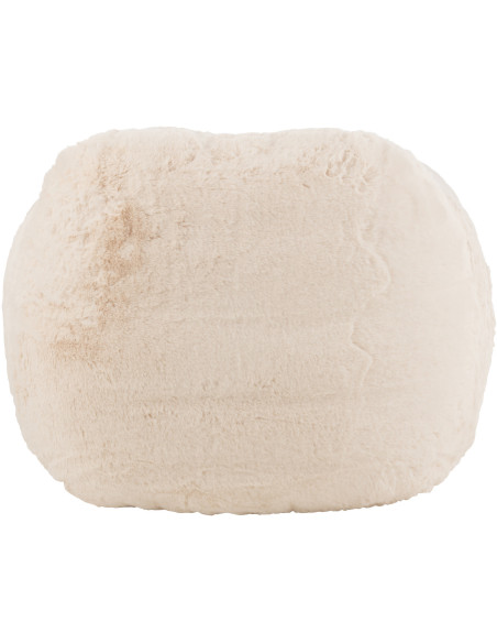 Fauteuil original poils long en Tissu Blanc crème Cutie J-Line - 5
