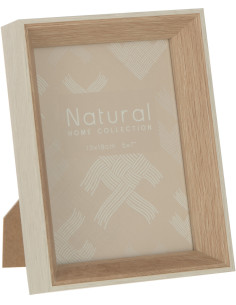 Cadre photo Profond Boxéa en Bois Crème pour photo 13x18 - 1