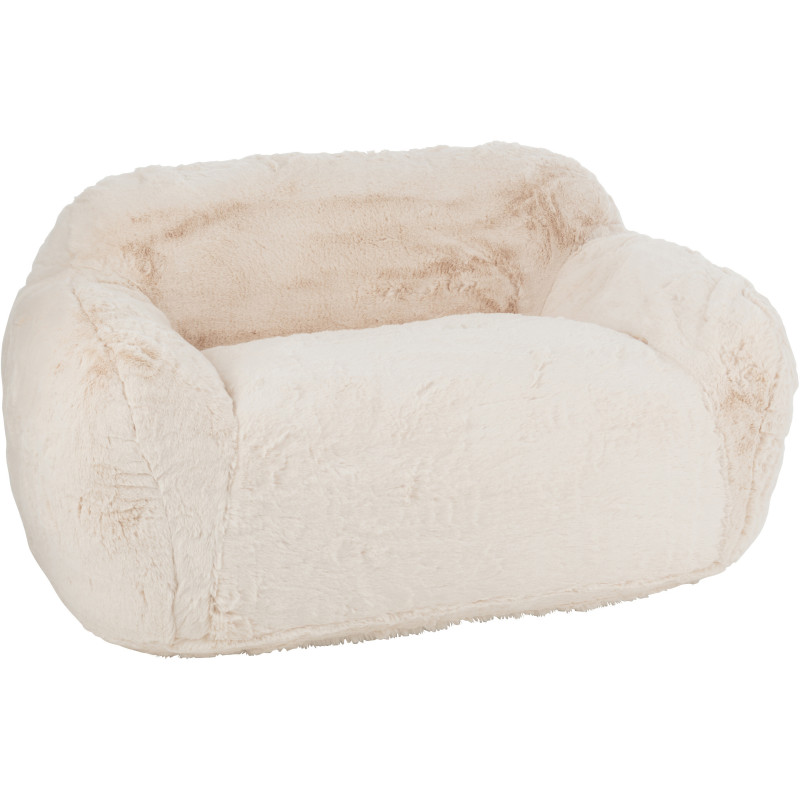 Canapé original poils longs 2 places en Tissu Blanc crème Cutie - 1