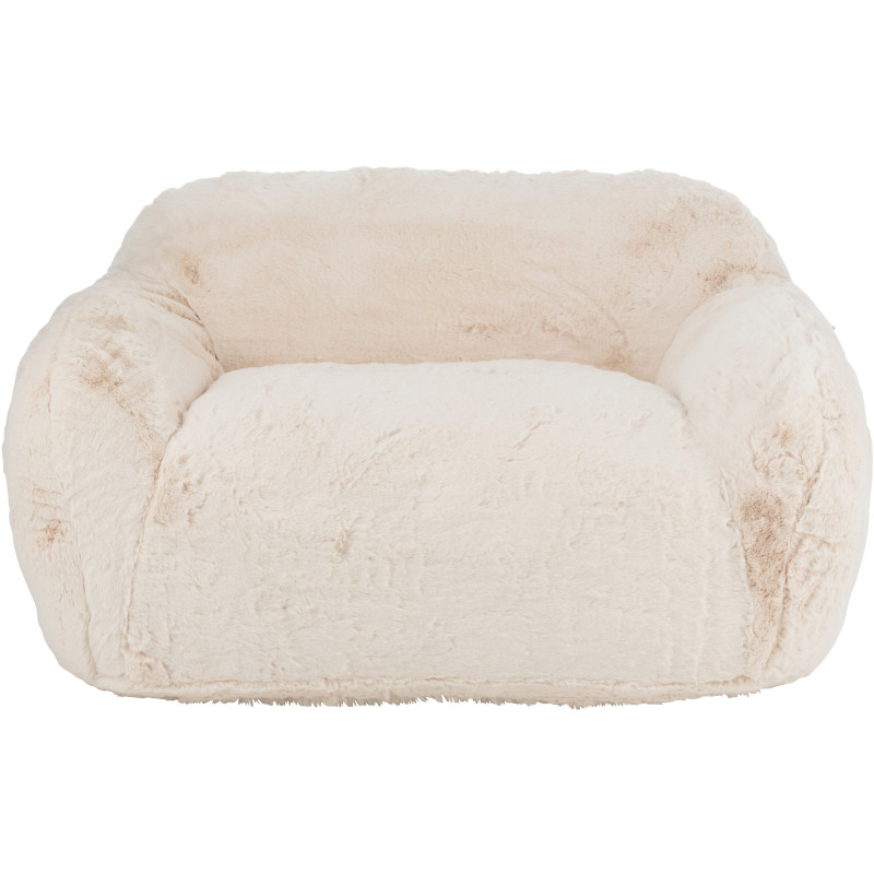 Canapé original poils longs 2 places en Tissu Blanc crème Cutie - 3