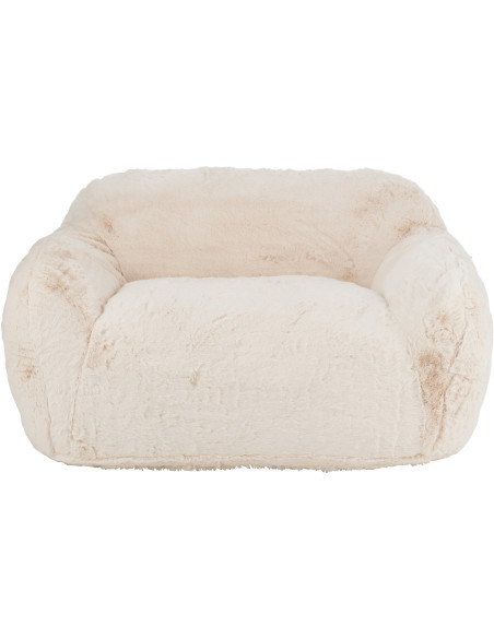 Canapé original poils longs 2 places en Tissu Blanc crème Cutie - 3
