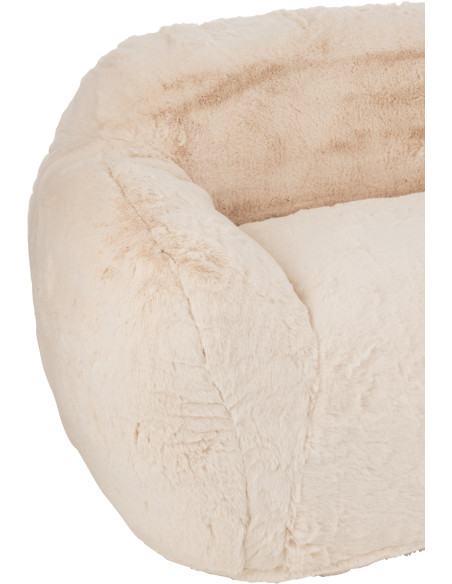 Canapé original poils longs 2 places en Tissu Blanc crème Cutie - 6