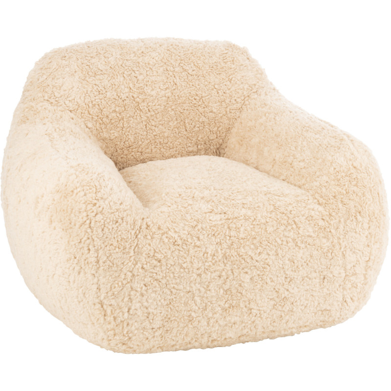 Fauteuil original poils long en Tissu Beige Cutie - 1