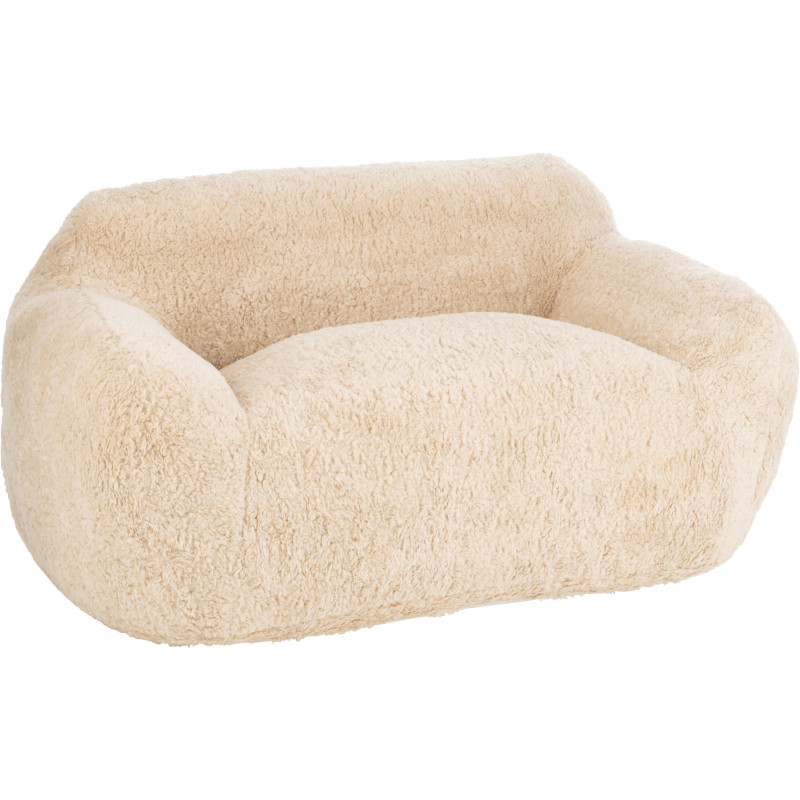 Canapé original poils longs 2 places en Tissu Beige Cutie - 1