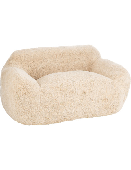 Canapé original poils longs 2 places en Tissu Beige Cutie - 1