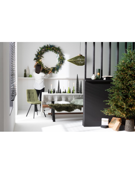 Suspension moderne XL Diamètre 77 cm en Jute Vert Métal Farel - 2