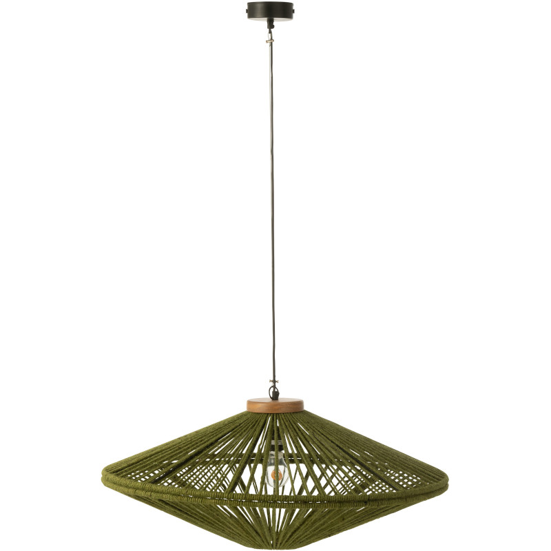 Suspension moderne XL Diamètre 77 cm en Jute Vert Métal Farel - 3