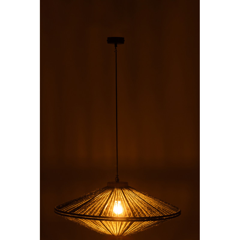 Suspension moderne XL Diamètre 77 cm en Jute Vert Métal Farel - 4